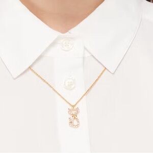 Kate Spade Jazz Things Up Pave Mini Cat Pendant Necklace